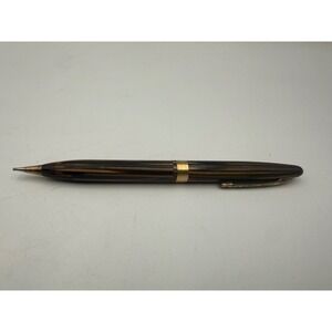 Vintage Sheaffer 400 Mechanical Pencil Brown Striped Celluloid Gold Trim USA
